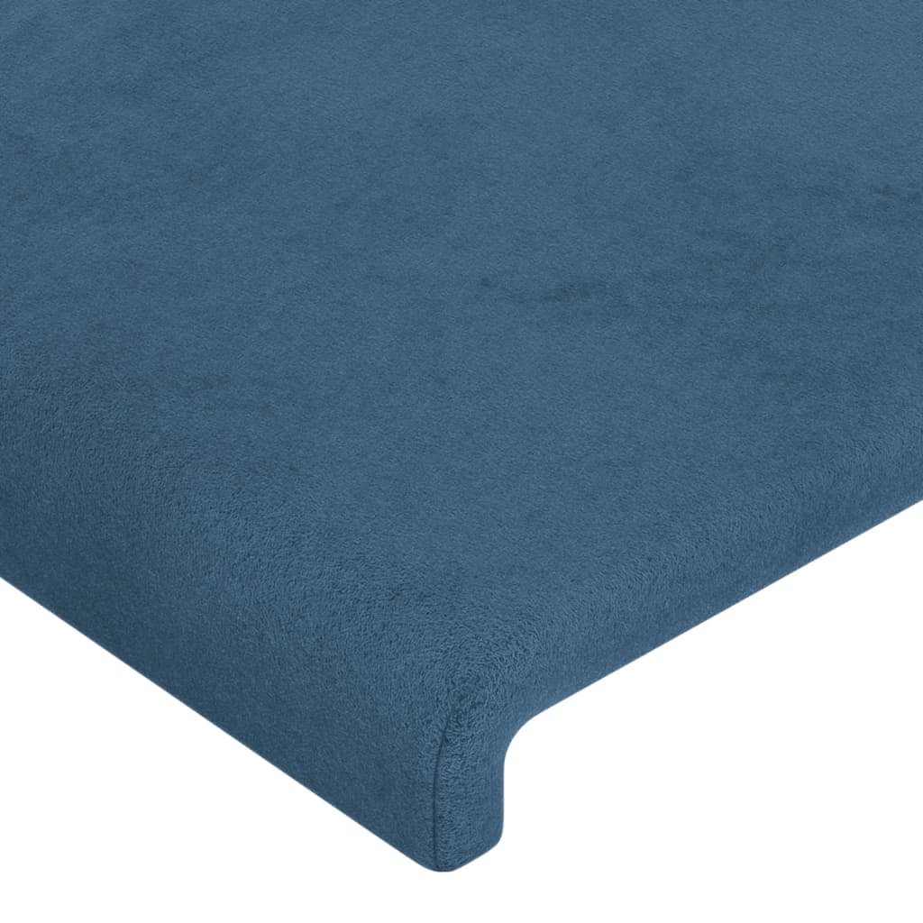 vidaXL gultas rāmis ar galvgali, tumši zils samts, 120x200 cm