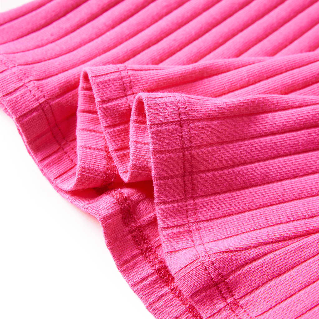 Bērnu krekls ar garām piedurknēm, rievots, spilgti rozā, 92