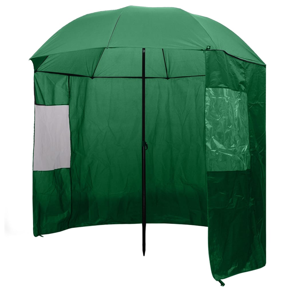 vidaXL zvejas lietussargs, 240x210 cm, zaļš
