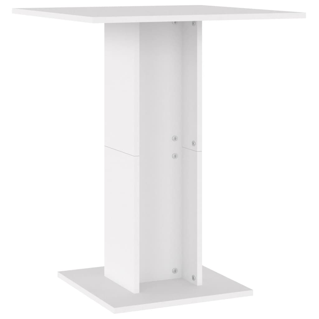 vidaXL bistro galds, balts, 60x60x75 cm, kokskaidu plāksne