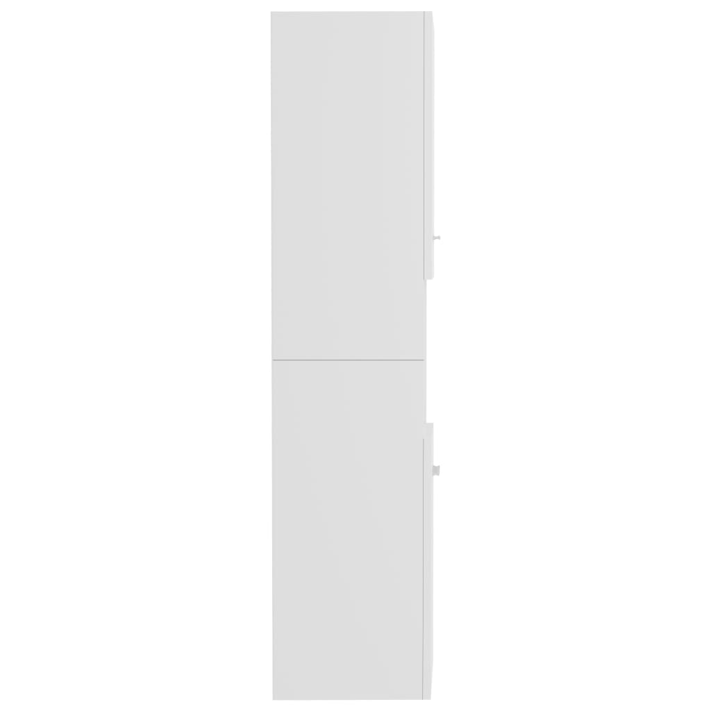 vidaXL vannasistabas skapītis, spīdīgi balts, 30x30x130 cm