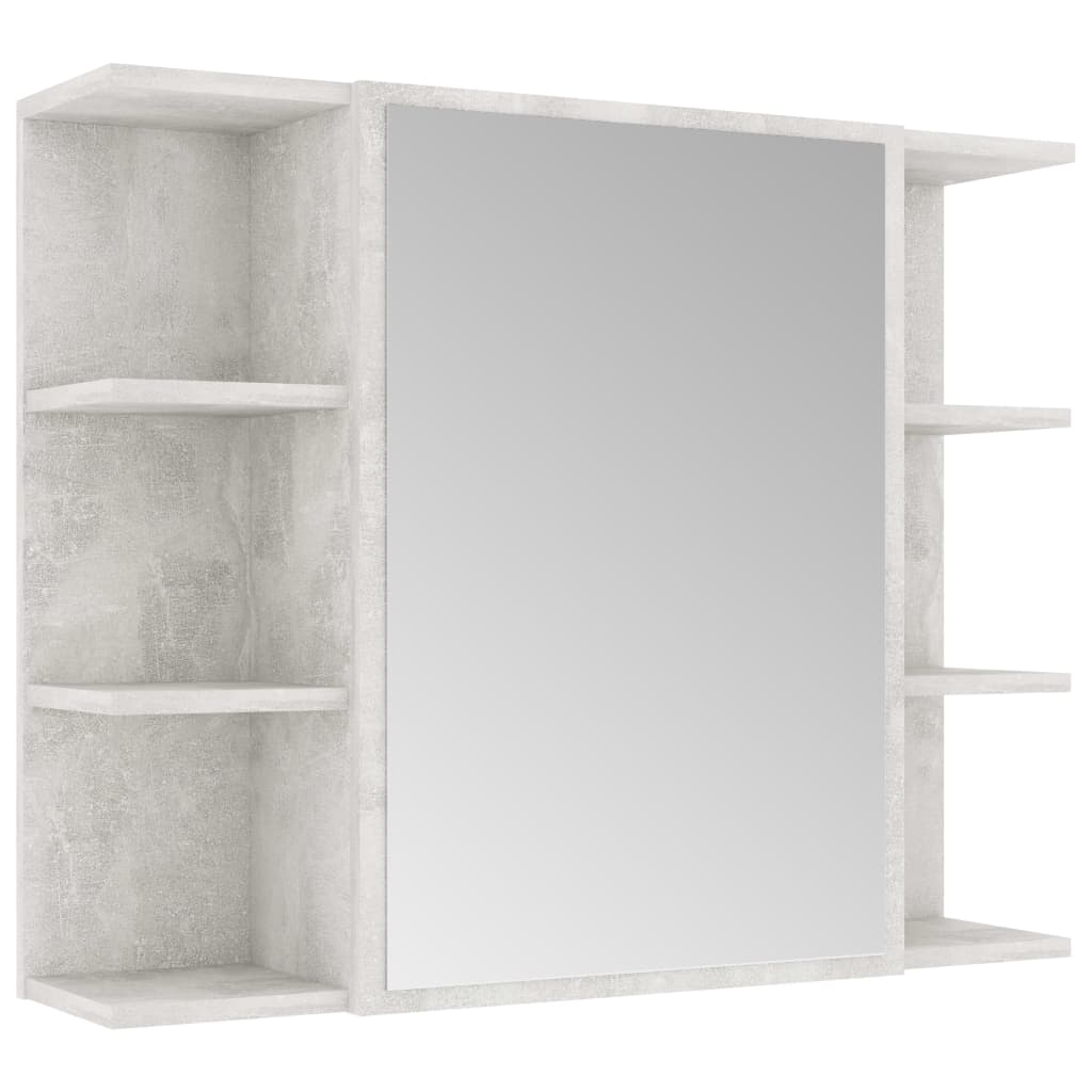 vidaXL vannasistabas spoguļskapītis, pelēks, 80x20,5x64 cm