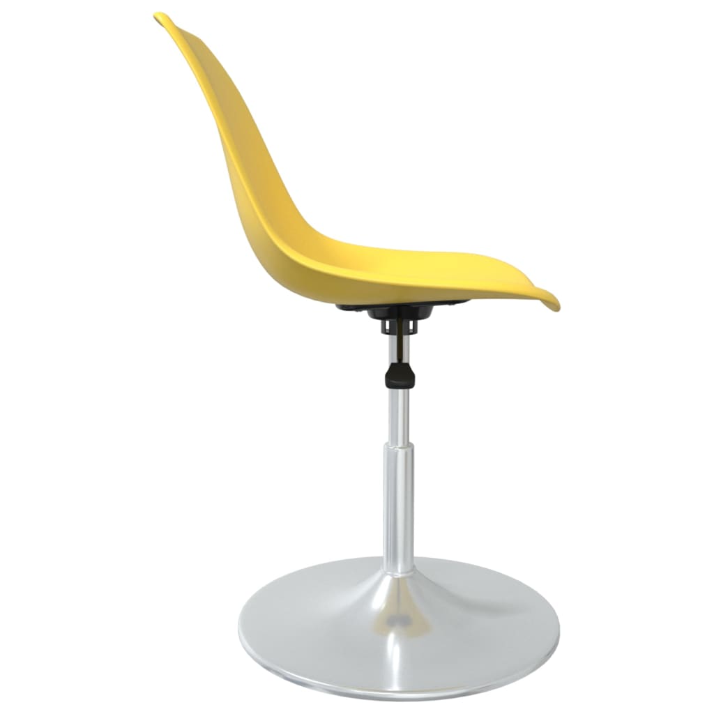 vidaXL grozāmi virtuves krēsli, 4 gab., dzeltena plastmasa