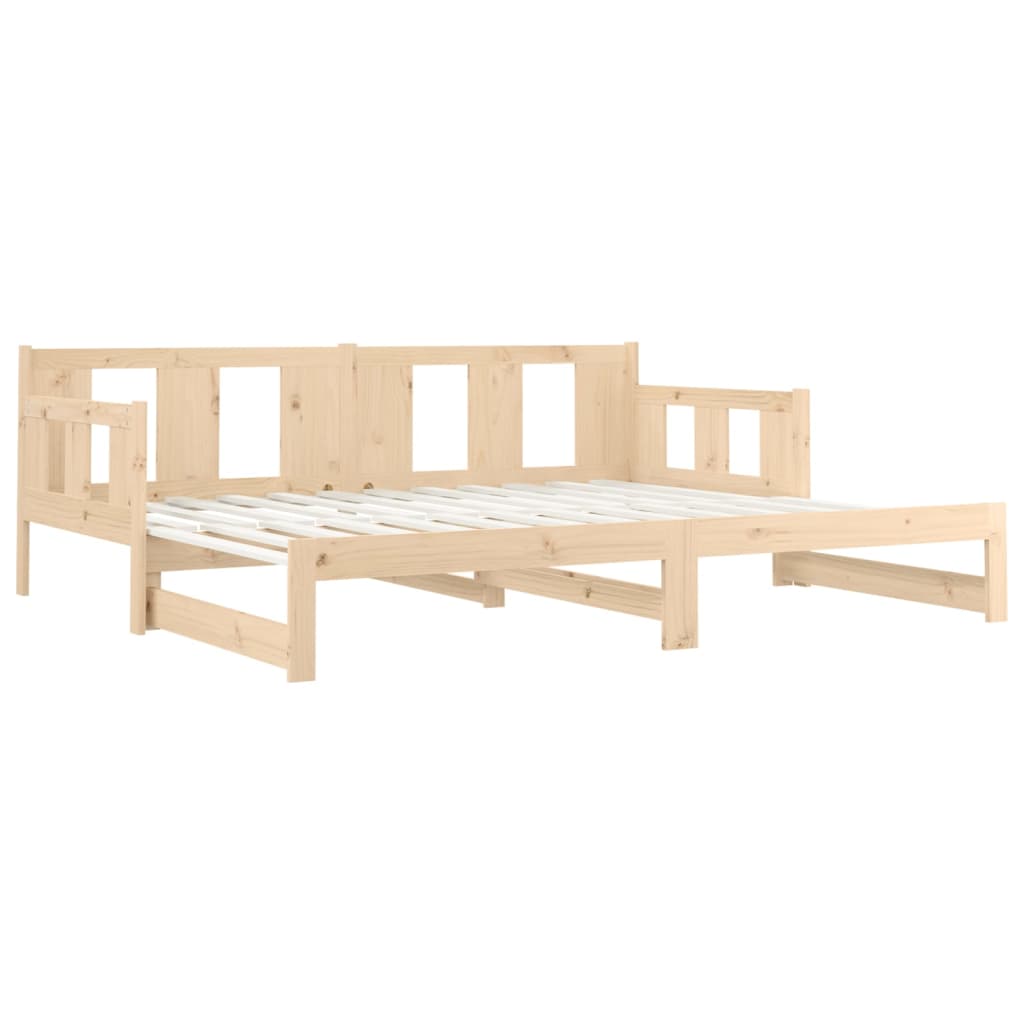 vidaXL izvelkama gulta, priedes masīvkoks, 2x(90x200) cm