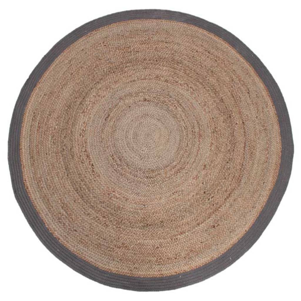 LABEL51 paklājs, apaļš, 180 cm, pelēka džuta