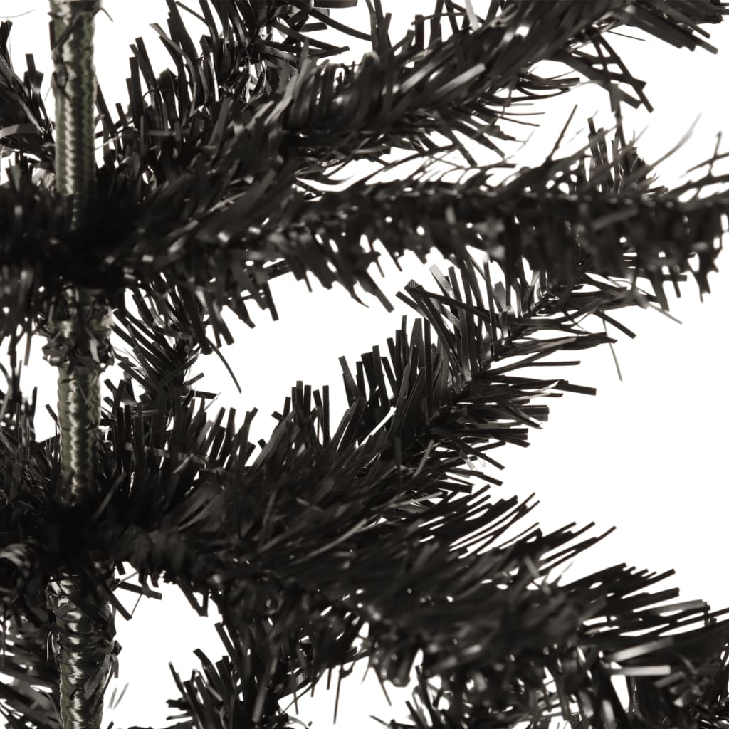 vidaXL mākslīgā Ziemassvētku egle, šaura, melna, 120 cm
