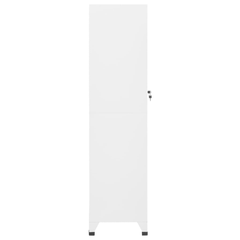 vidaXL ģērbtuves skapis, balts, 38x45x180 cm, tērauds
