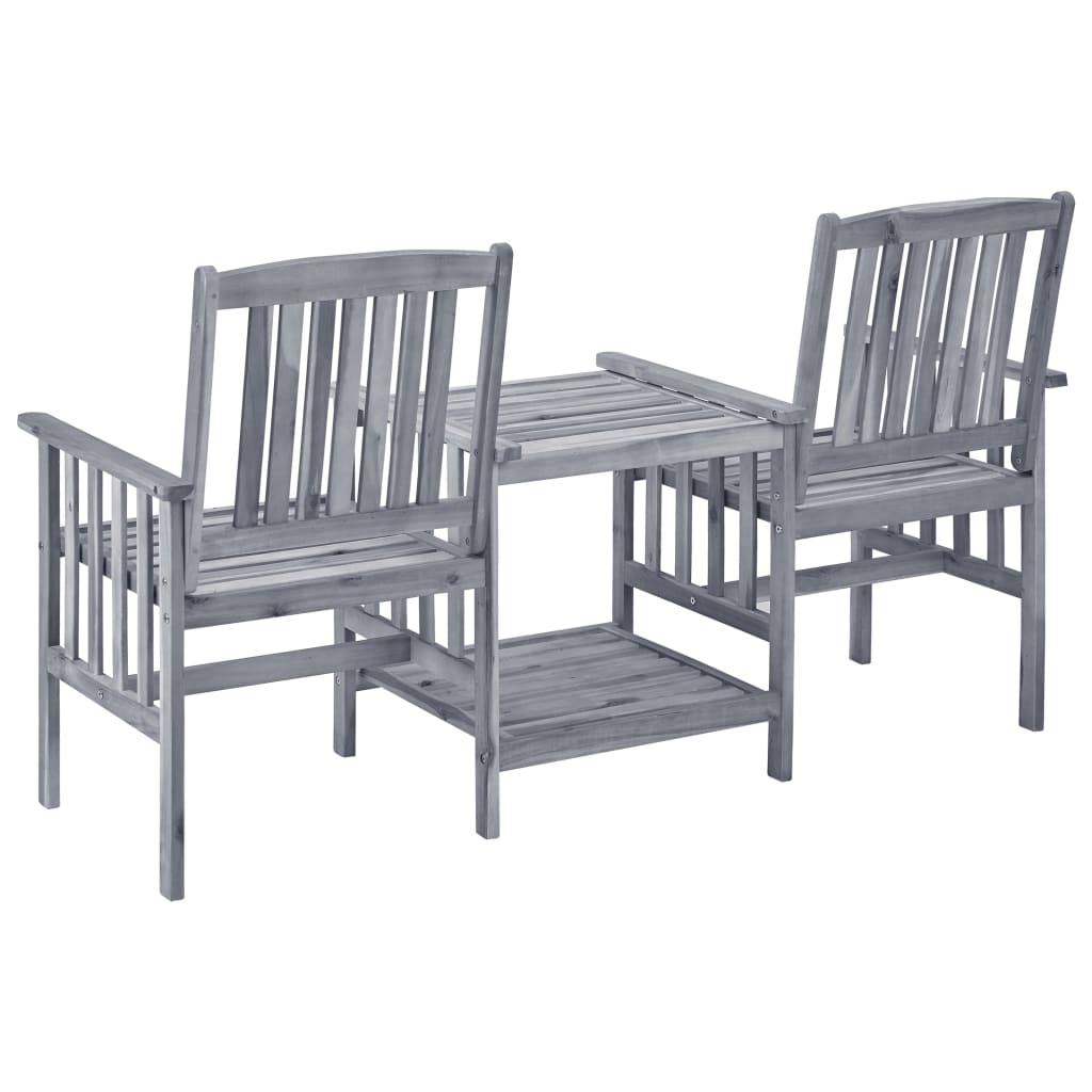 vidaXL dārza krēsli ar galdiņu, 159x61x92 cm, akācijas masīvkoks
