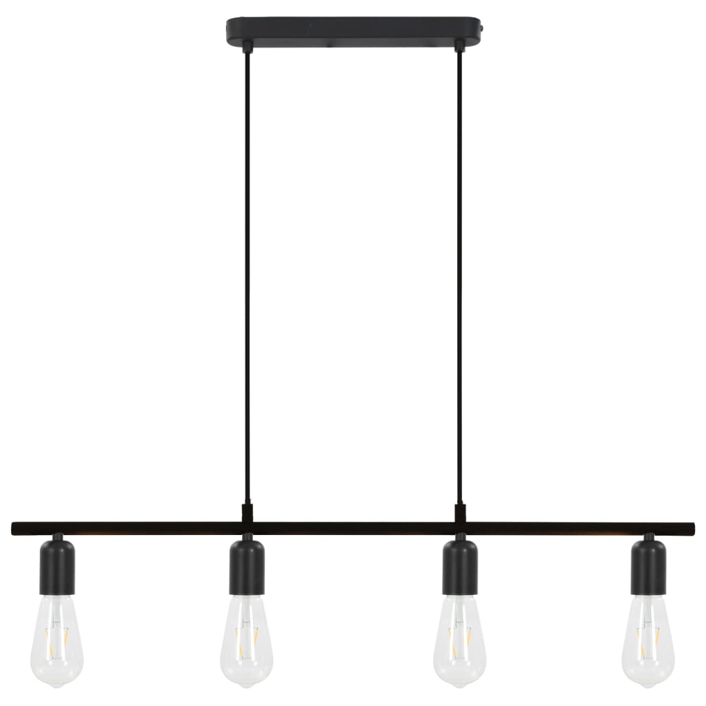 vidaXL griestu lampa ar kvēlspuldzēm, 2 W, E27, melna, 80 cm