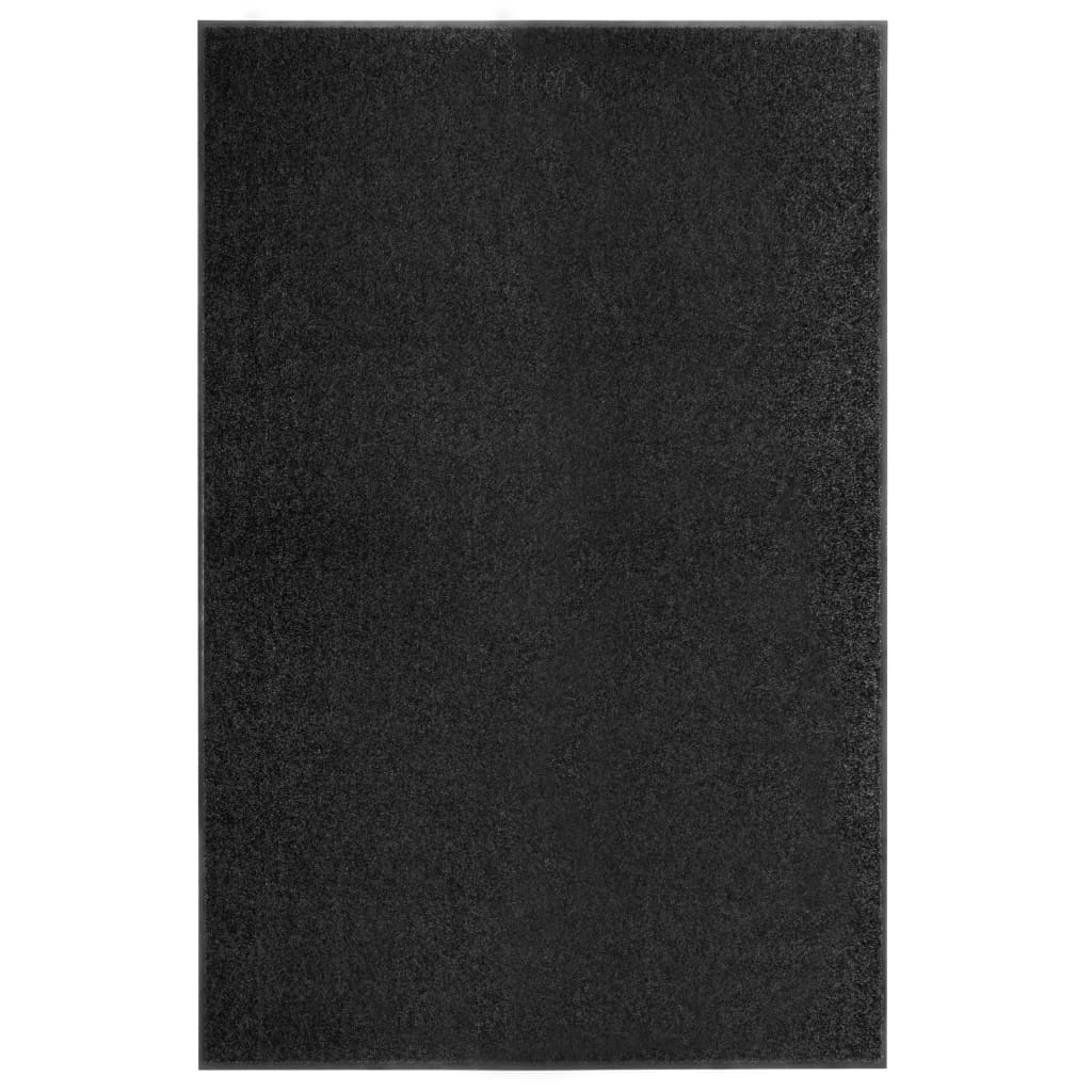 vidaXL durvju paklājs, mazgājams, melns, 120x180 cm