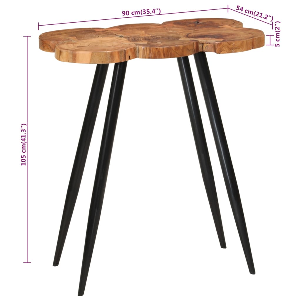 vidaXL bāra galds, 90x54x105 cm, akācijas masīvkoks