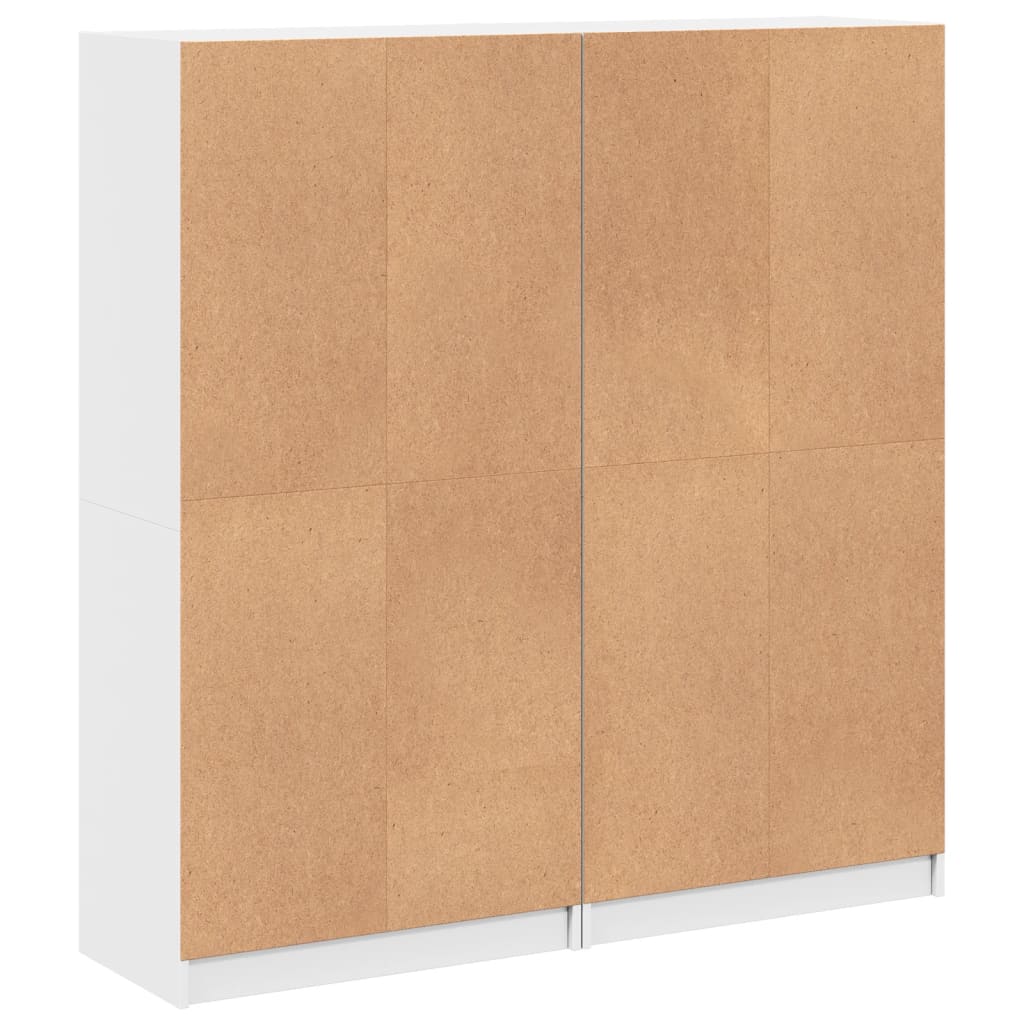 vidaXL grāmatu plaukts ar durvīm, balts, 136x37x142 cm, koks