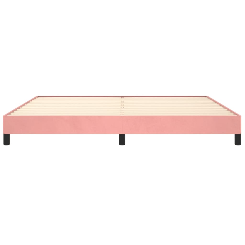 vidaXL gultas rāmis, rozā samts, 200x200 cm