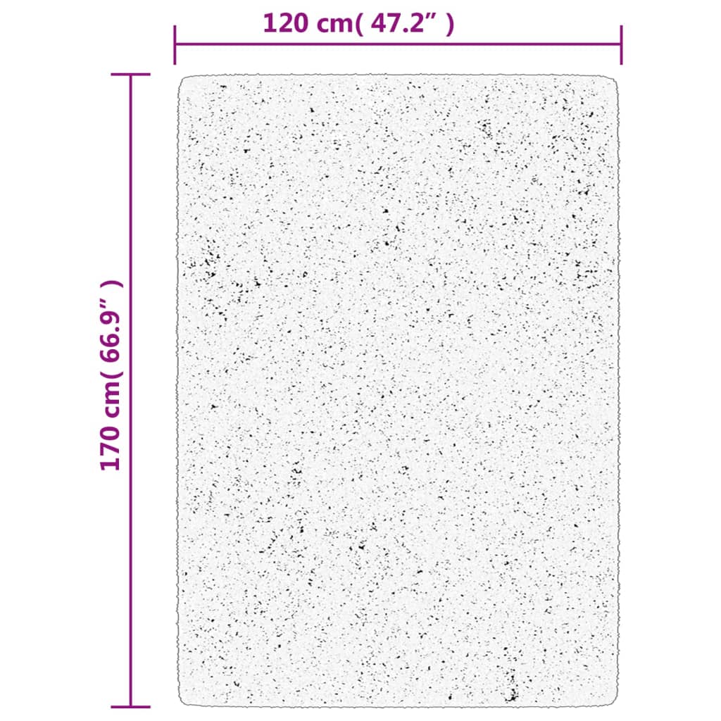 vidaXL paklājs ISTAN, gara spalva, spīdīgi pelēks, 120x170 cm
