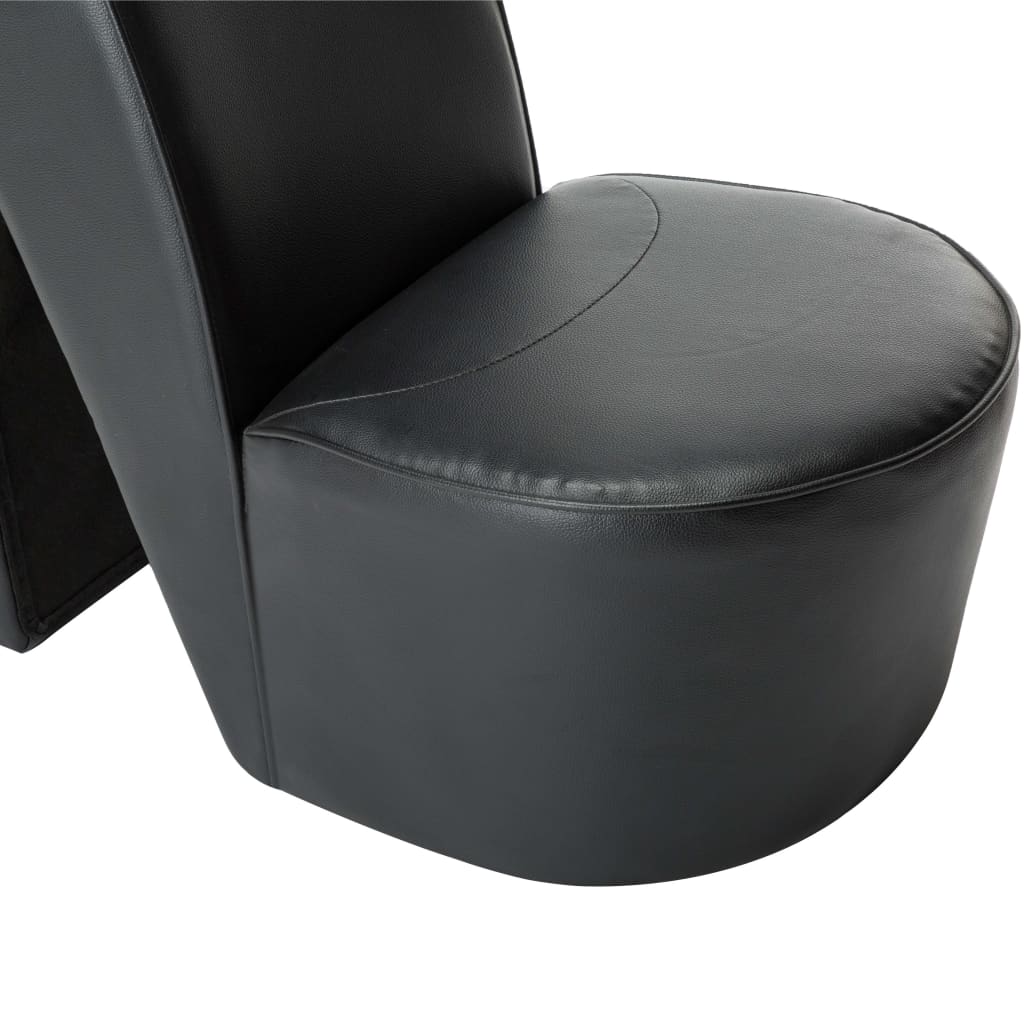vidaXL krēsls, augstpapēžu kurpes dizains, melna mākslīgā āda
