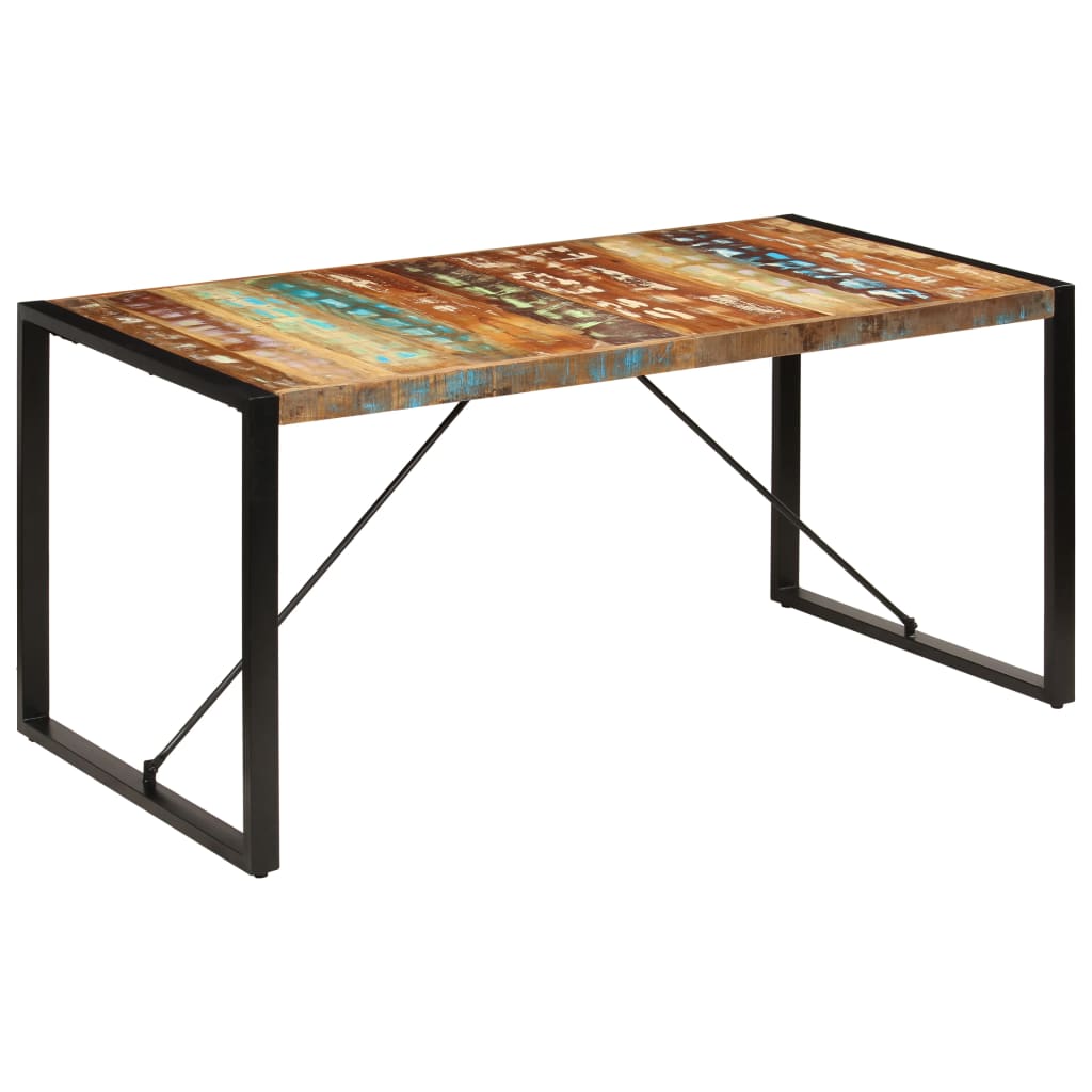 vidaXL virtuves galds, 160x80x75 cm, pārstrādāts masīvkoks