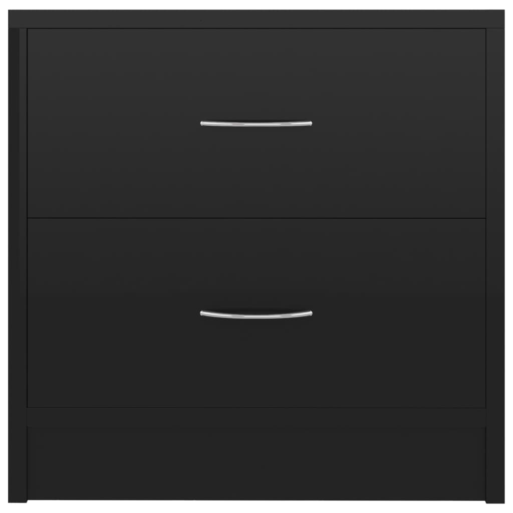 vidaXL naktsskapītis, spīdīgi melns, 40x30x40 cm, skaidu plāksne