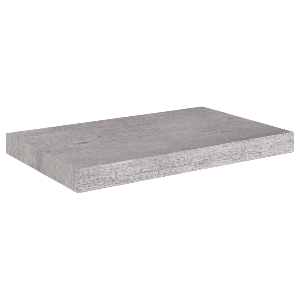vidaXL sienas plaukts, betona pelēks, 50x23x3,8 cm, MDF