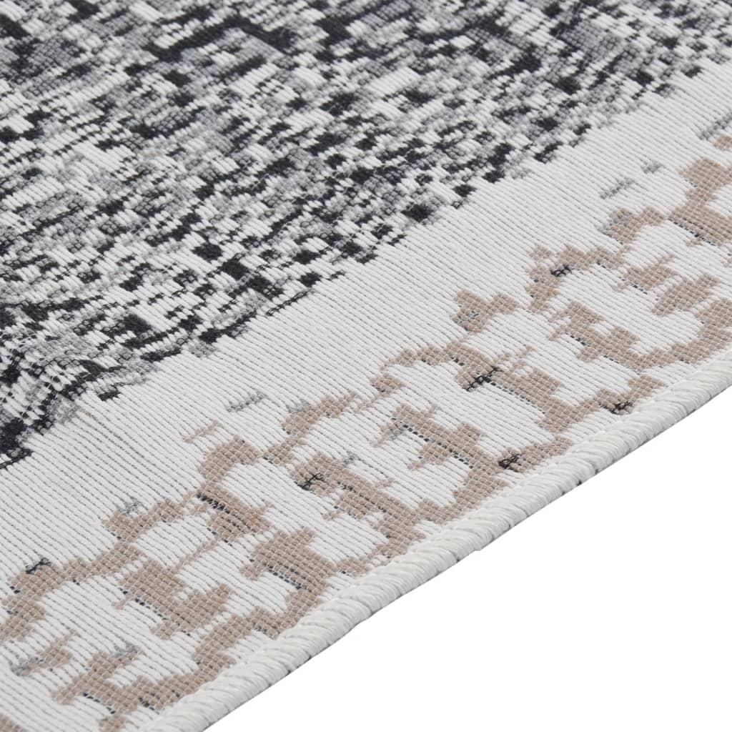 vidaXL paklājs, pelēks ar melnu, 160x230 cm, kokvilna