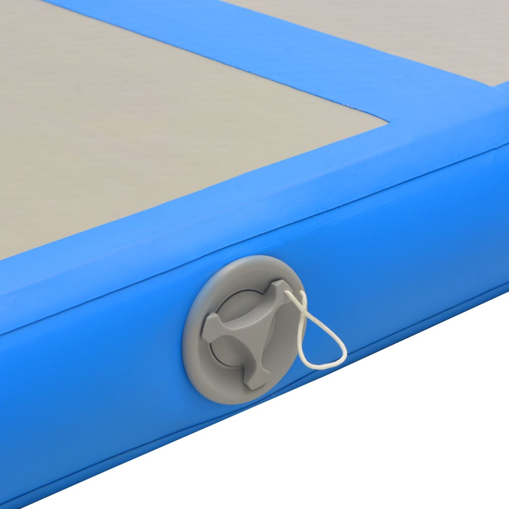 vidaXL piepūšams vingrošanas paklājs ar pumpi, 700x100x10 cm, zils PVC