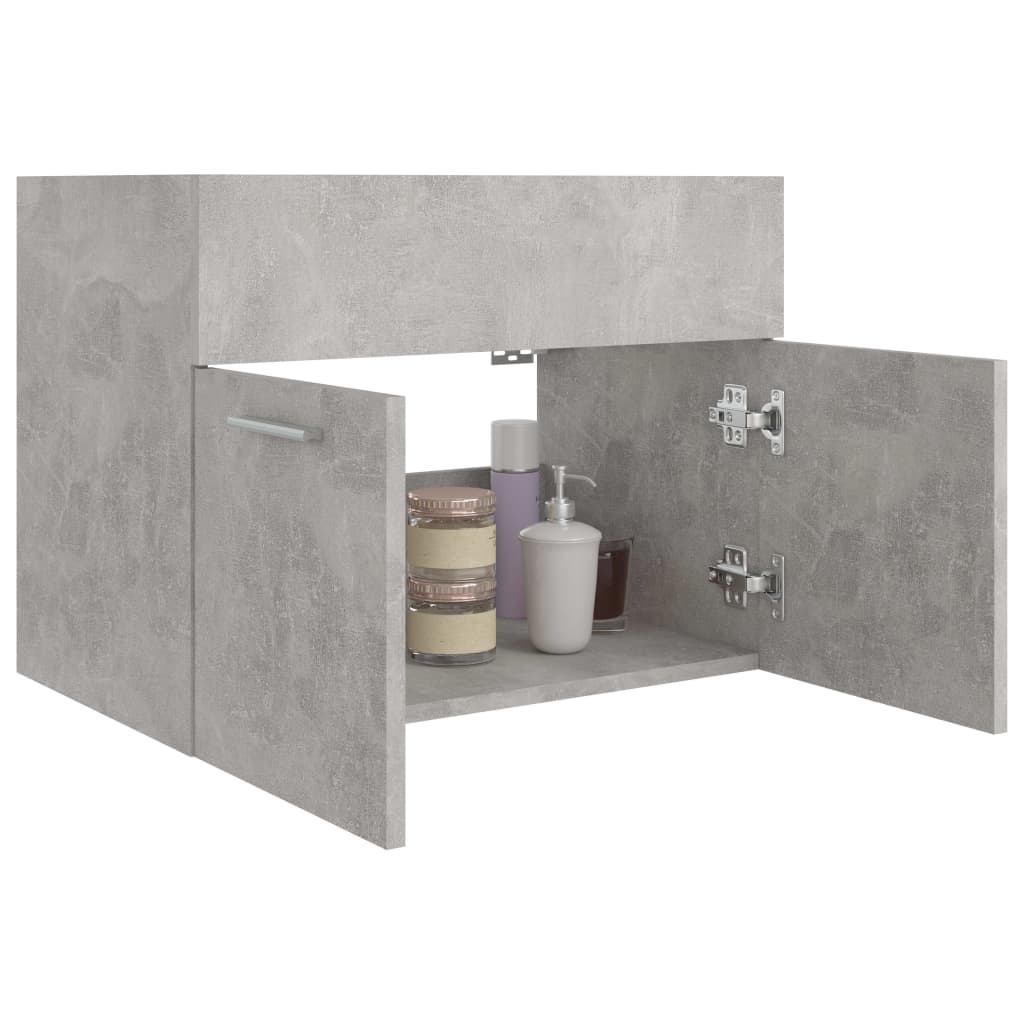 vidaXL izlietnes skapītis, betona pelēks, 60x38,5x46 cm, skaidu plātne