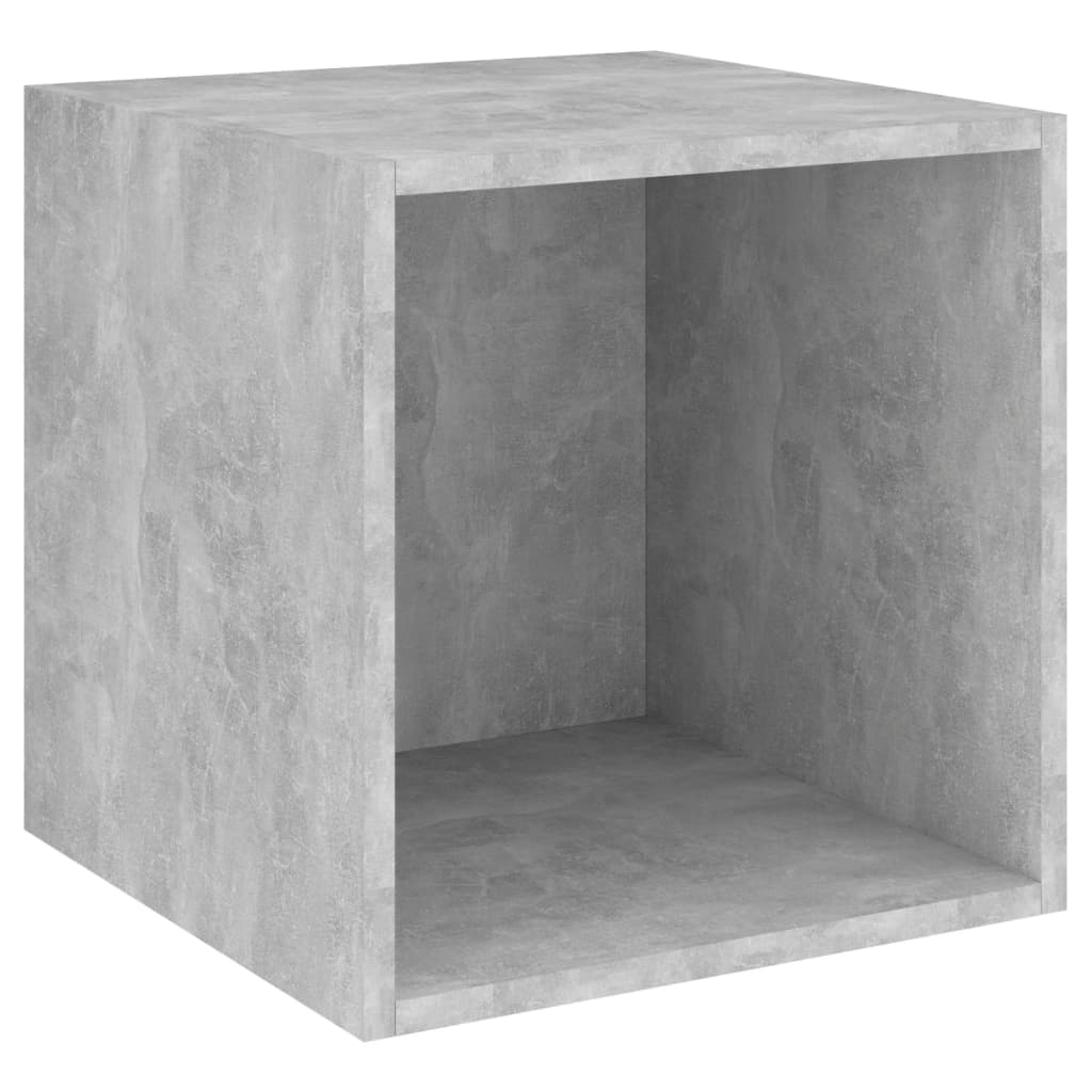 vidaXL sienas plaukti, 4 gab., betonpelēki, 37x37x37 cm, skaidu plātne