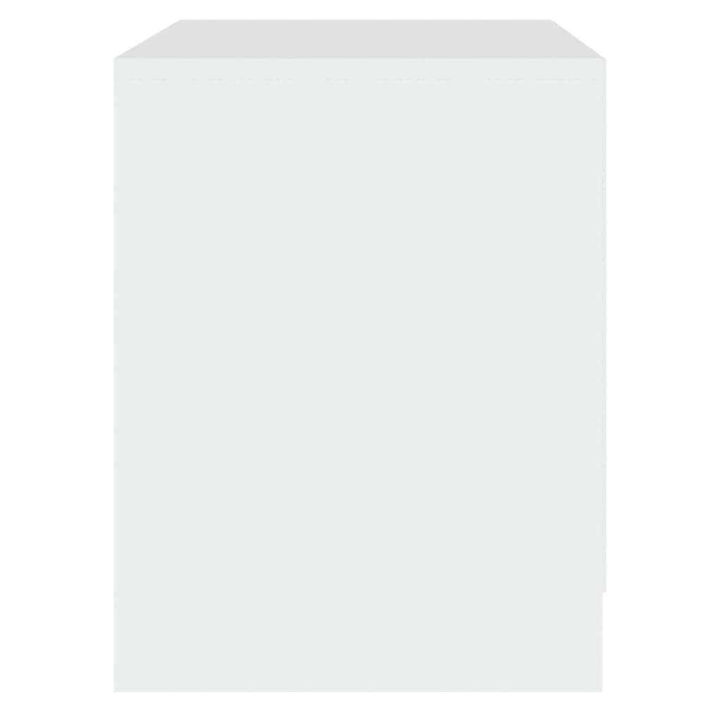 vidaXL naktsskapītis, 45x34,5x44,5 cm, balts, skaidu plāksne