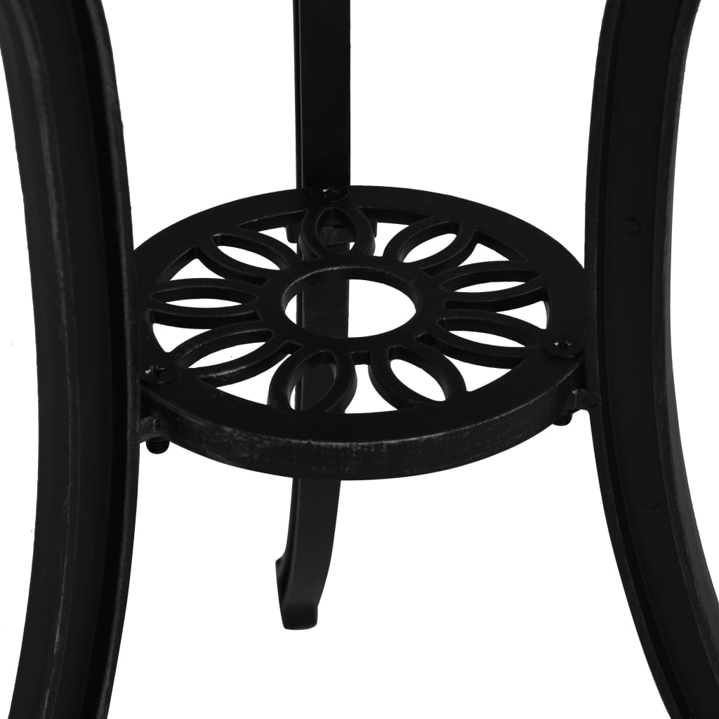 vidaXL dārza galds, melns, 62x62x65 cm, liets alumīnijs