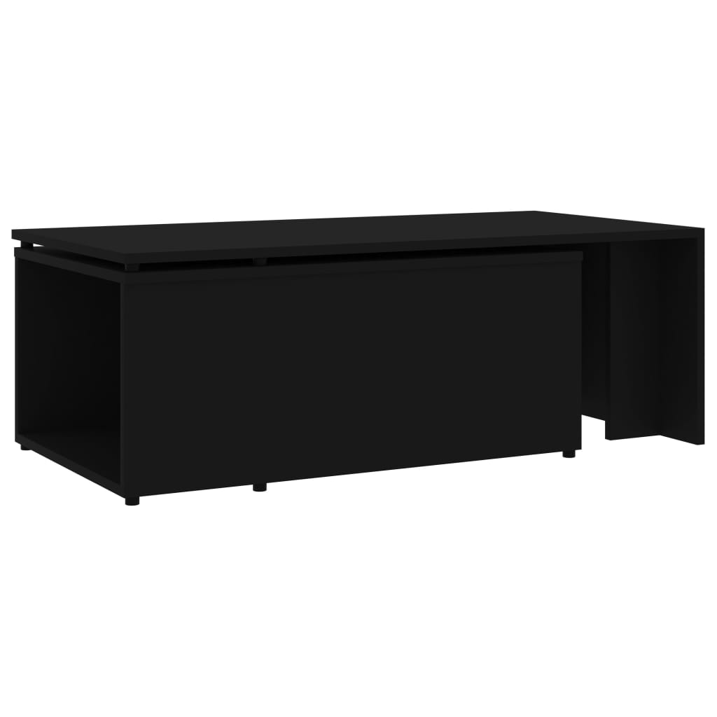 vidaXL kafijas galdiņš, melns, 150x50x35 cm, skaidu plāksne