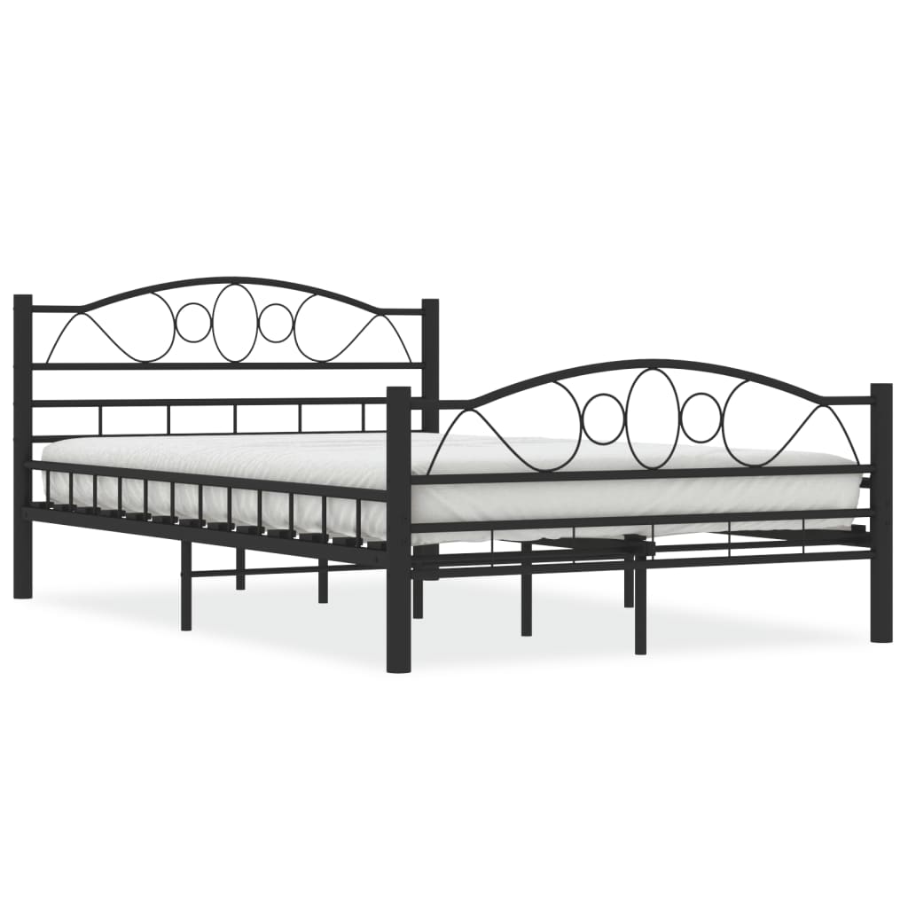 vidaXL gultas rāmis, melns, tērauds, 120x200 cm