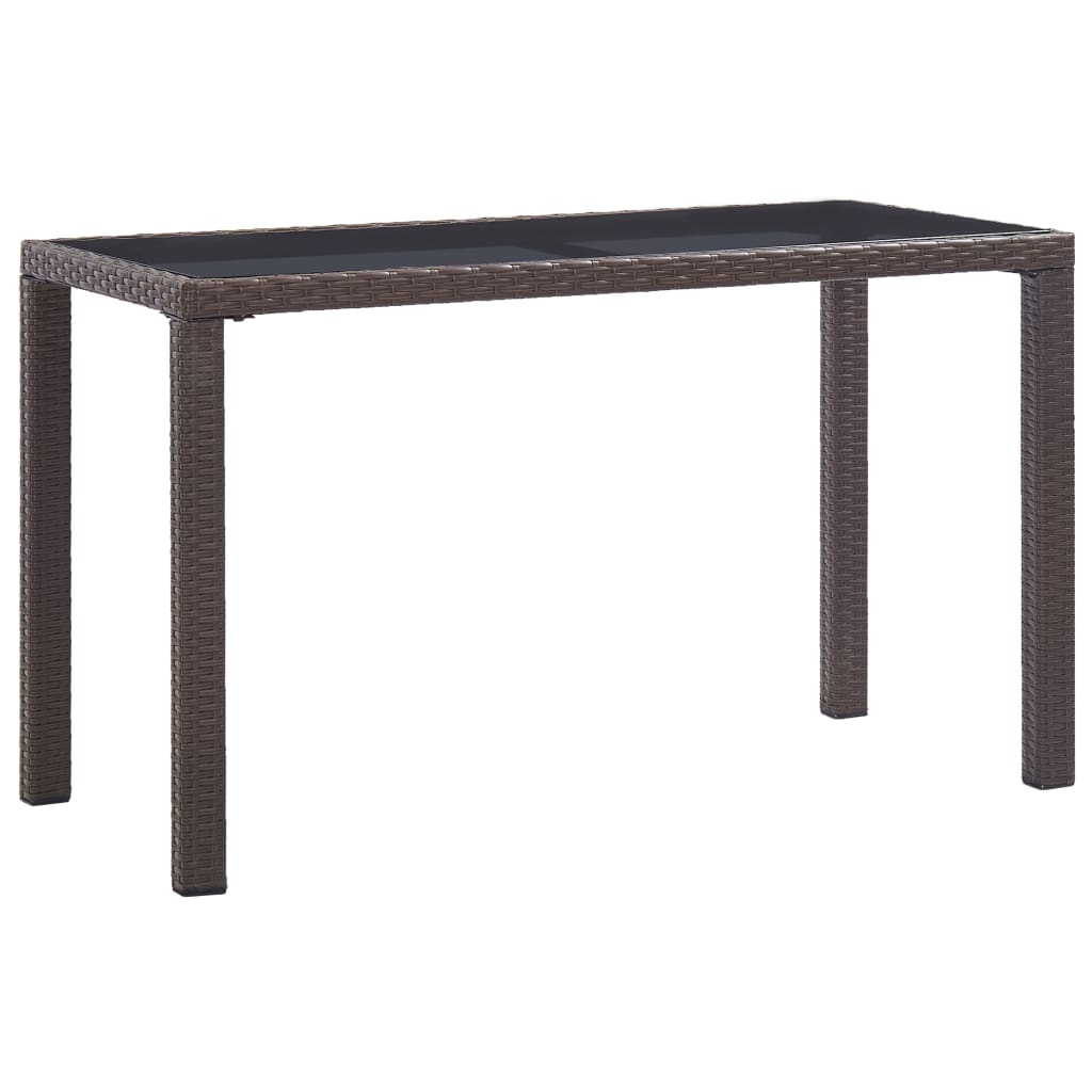 vidaXL dārza galds, brūns, 123x60x74 cm, PE rotangpalma