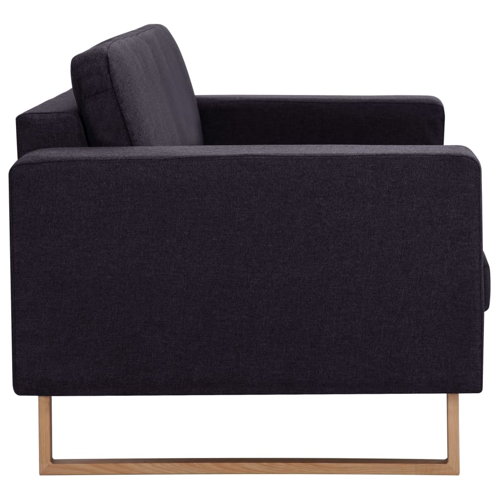 vidaXL divdaļīgs dīvānu komplekts, melns audums