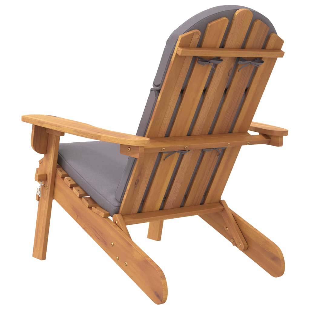 vidaXL dārza krēsls ar matračiem, akācijas masīvkoks