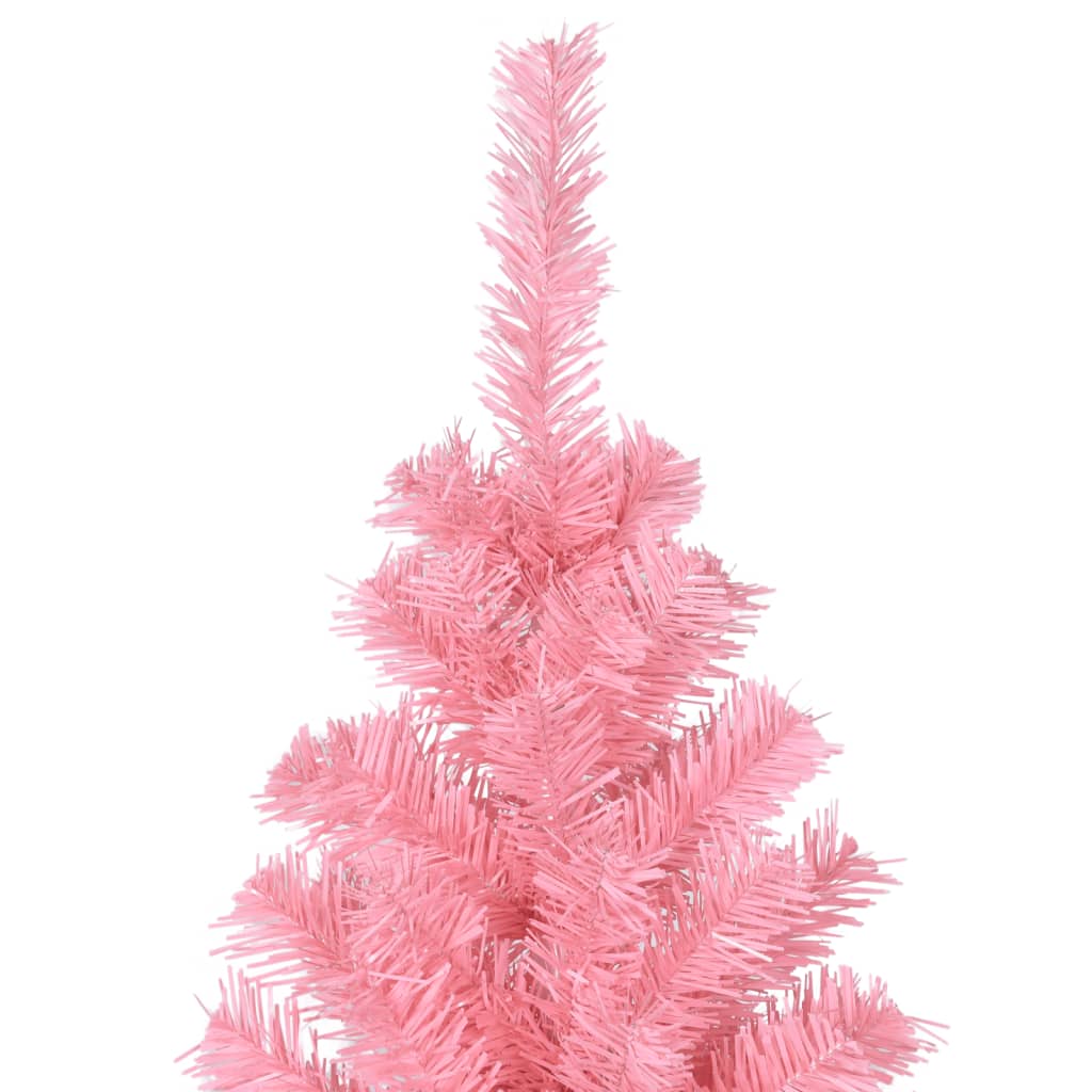 vidaXL mākslīgā Ziemassvētku egle ar statīvu, rozā, 180 cm, PVC
