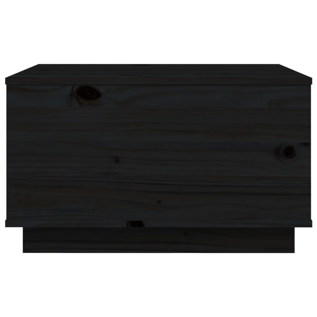 vidaXL kafijas galdiņš, melns, 60x50x35 cm, priedes masīvkoks
