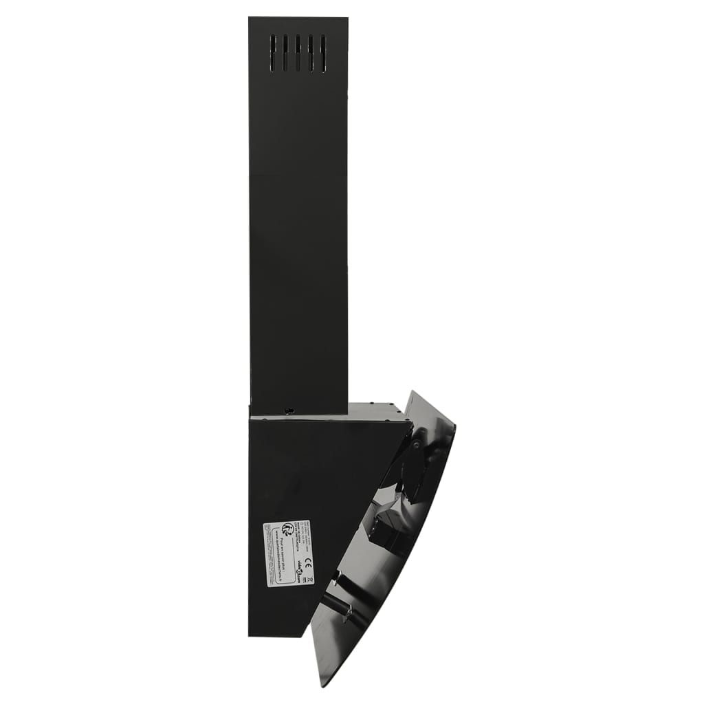 vidaXL tvaika nosūcējs, 90 cm, tērauds, rūdīts stikls, melns