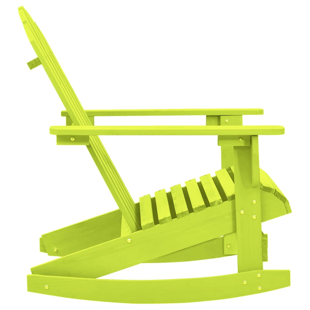vidaXL dārza šūpuļkrēsls, egles masīvkoks, zaļš
