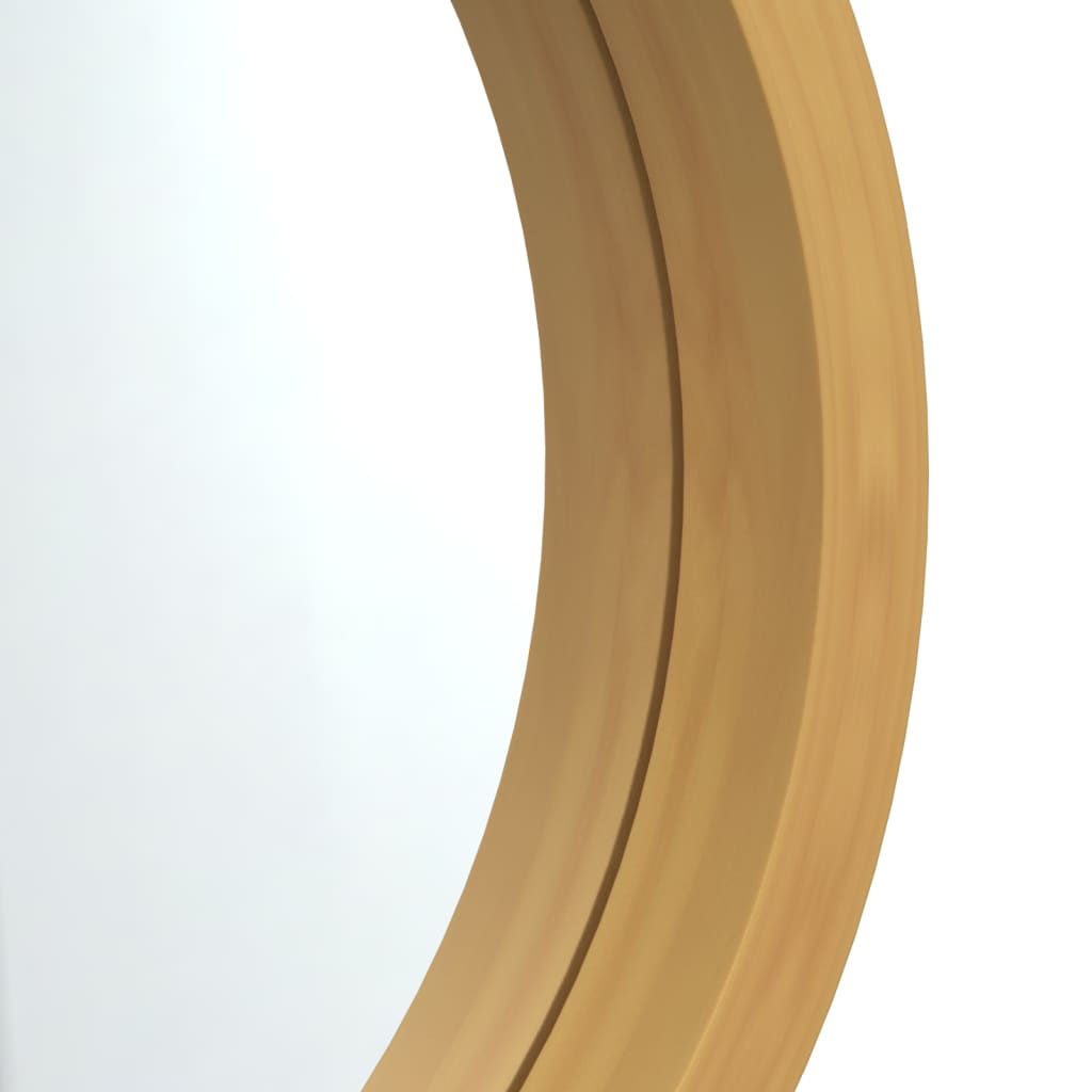 vidaXL sienas spogulis ar siksnu, zelta krāsas, Ø 35 cm