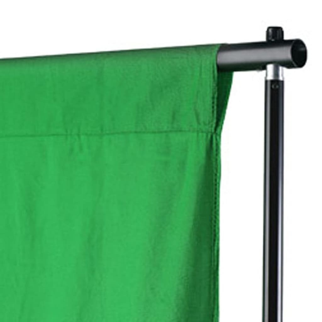 vidaXL fons, 300x300 cm, hromakejs, zaļa kokvilna