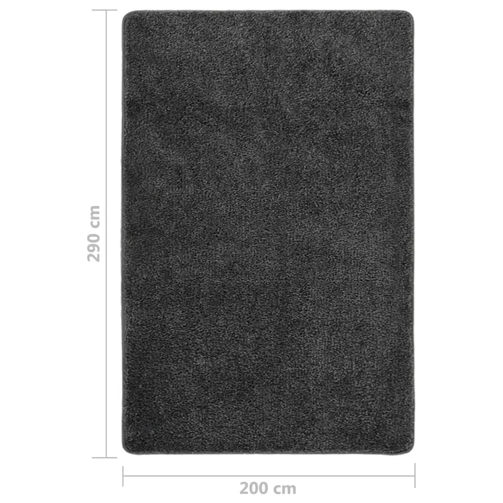 vidaXL paklājs, 200x290 cm, tumši pelēks, neslīdošs