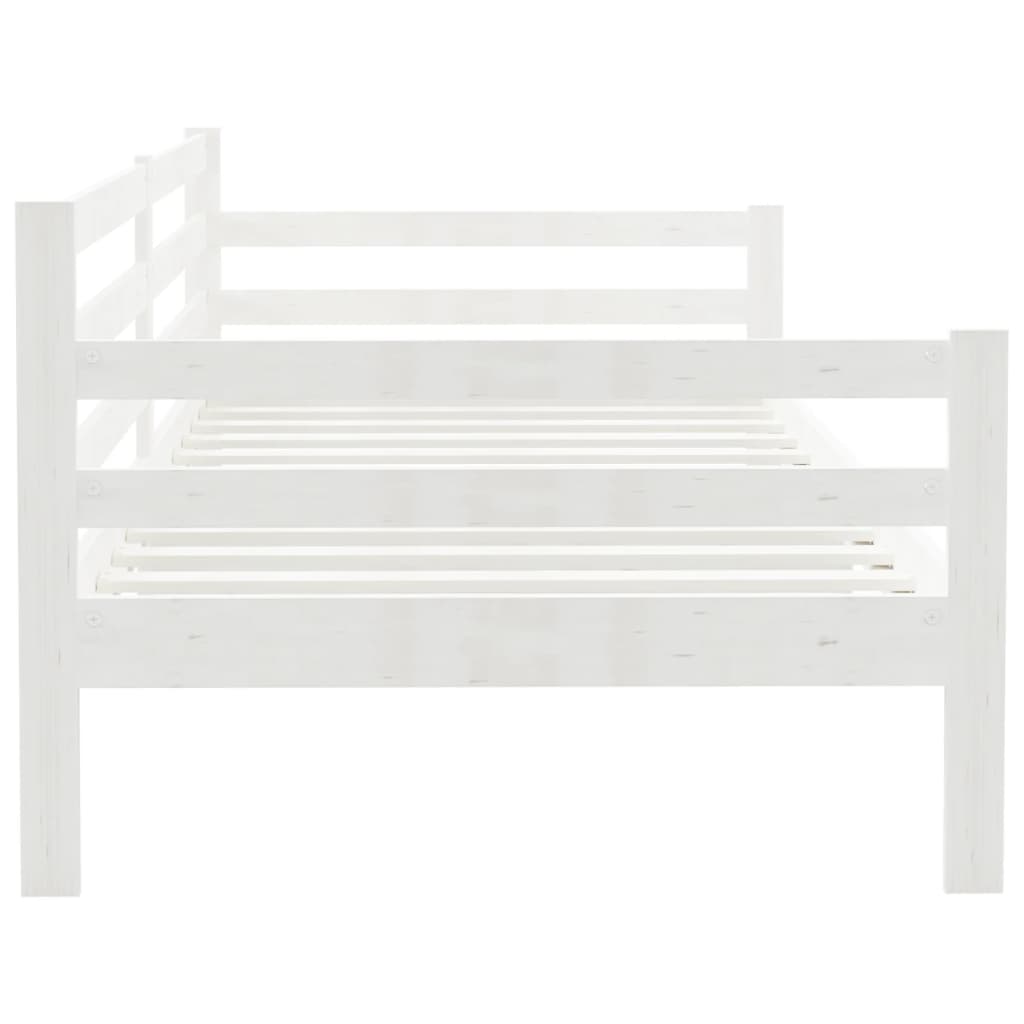 vidaXL dīvāngulta, priedes masīvkoks, 90x200 cm, balta