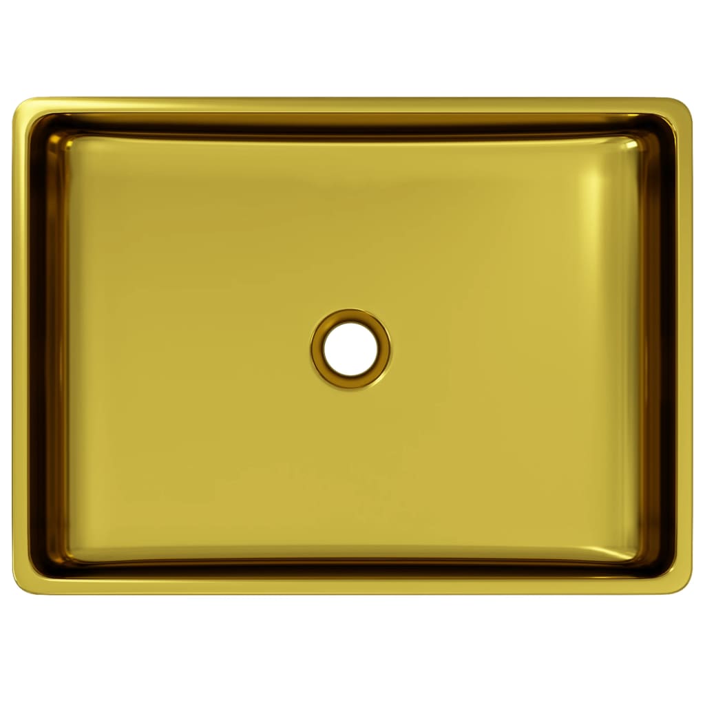 vidaXL izlietne, 41x30x12 cm, keramika, zelta krāsa
