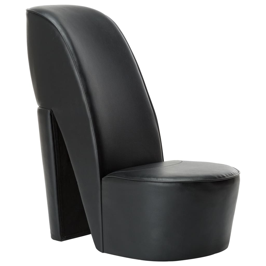 vidaXL krēsls, augstpapēžu kurpes dizains, melna mākslīgā āda