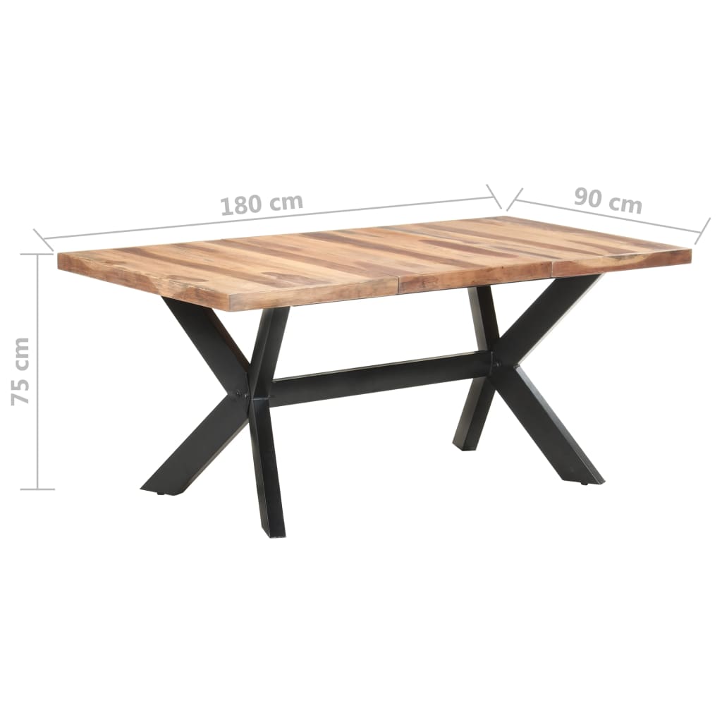 vidaXL virtuves galds, 180x90x75 cm, masīvkoks ar medus apdari