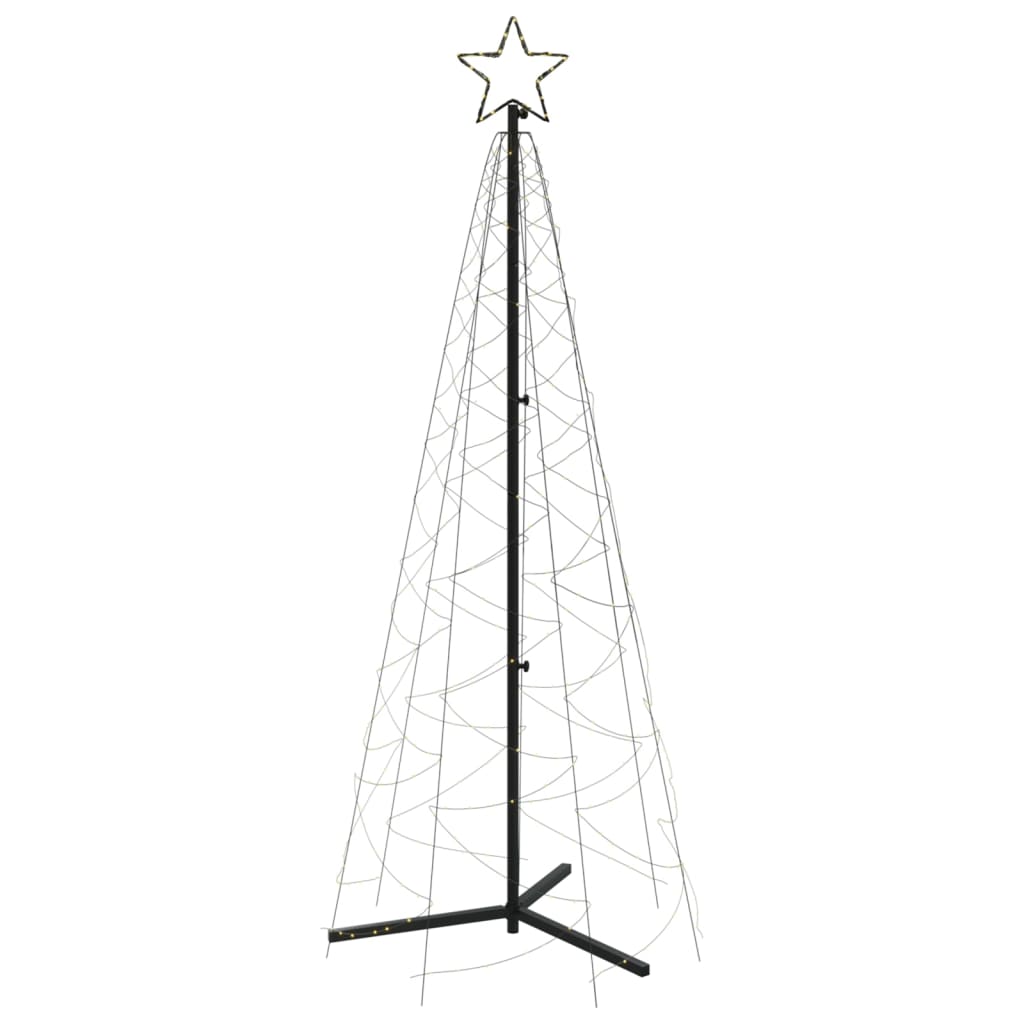 vidaXL Ziemassvētku egle, 200 silti baltas LED lampiņas, 70x180 cm