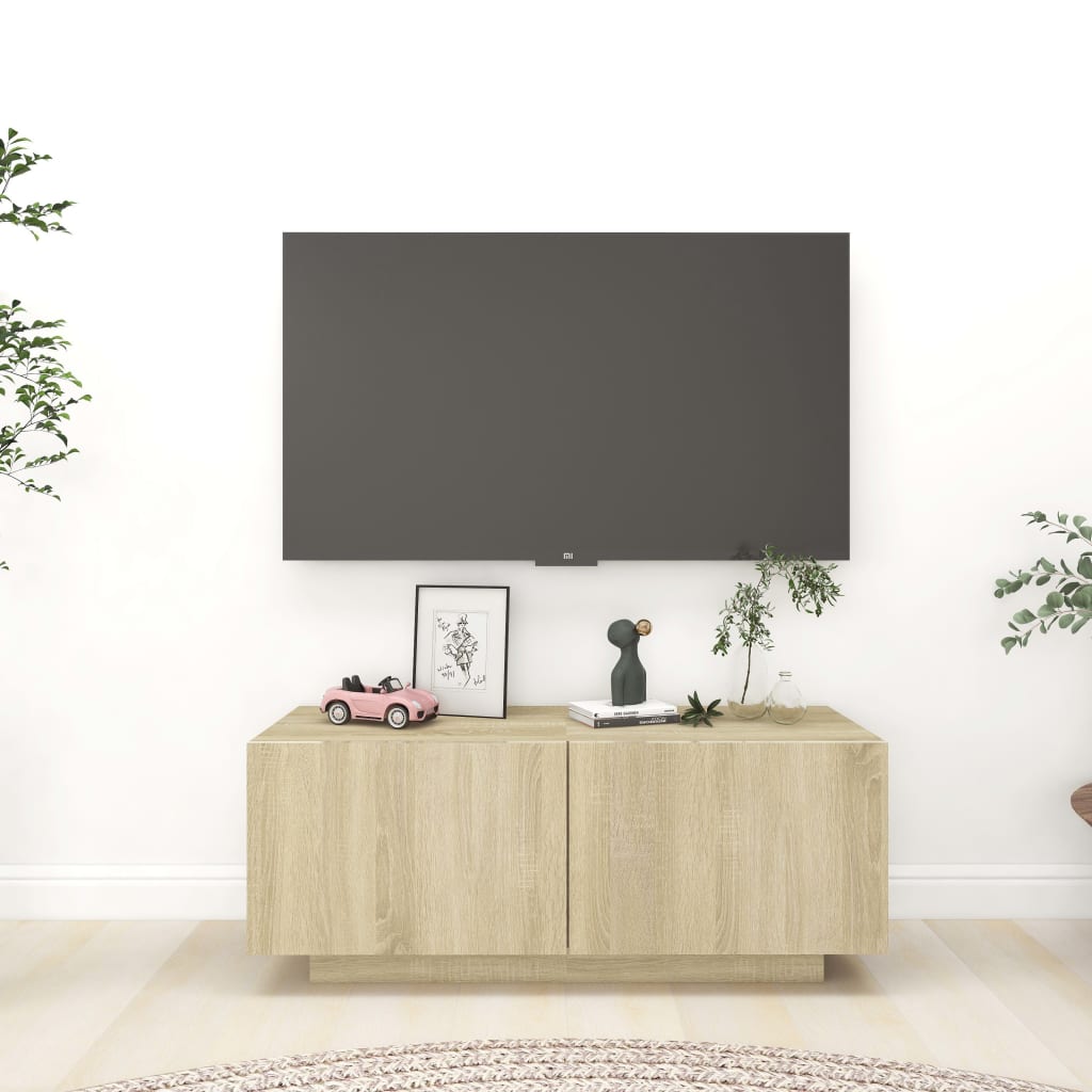 vidaXL TV plaukts, ozolkoka krāsa, 100x35x40 cm, skaidu plāksne