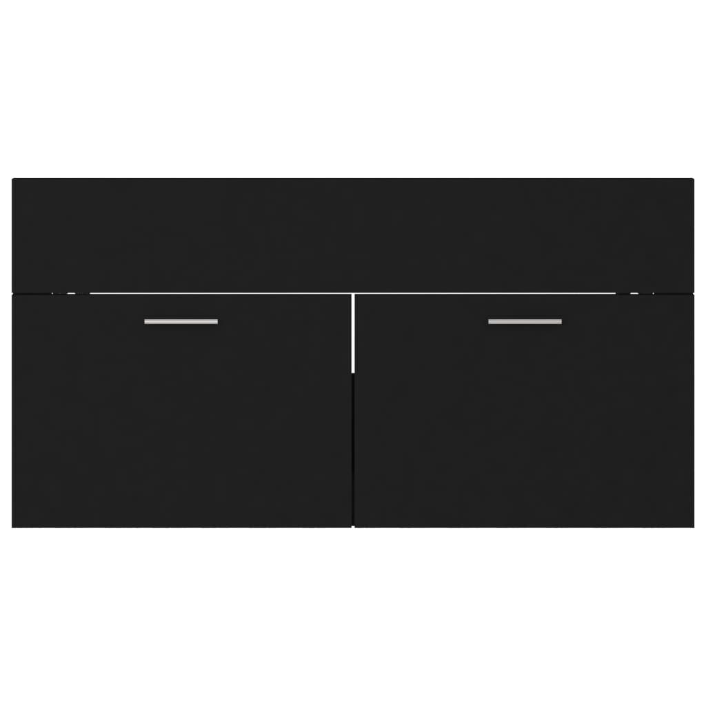 vidaXL izlietnes skapītis, melns, 90x38,5x46 cm, skaidu plātne