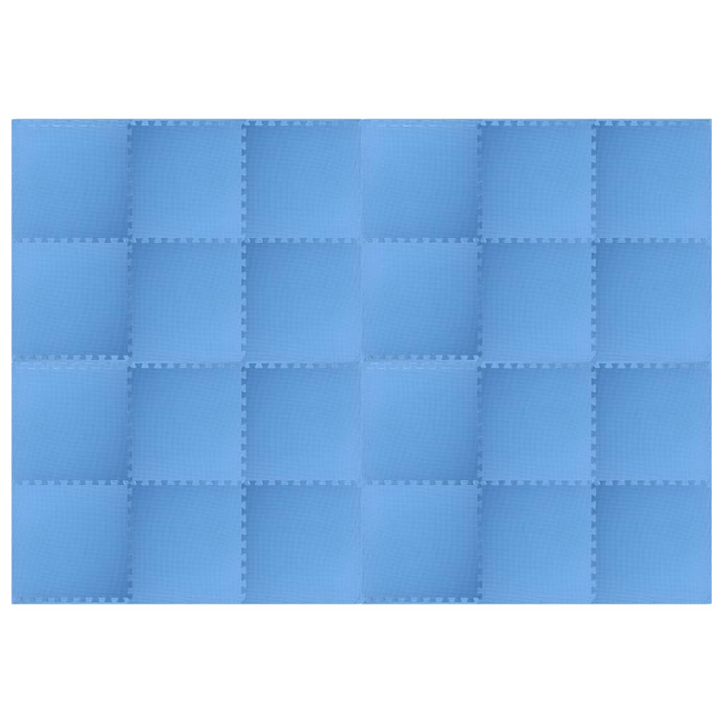 vidaXL grīdas paklājiņi, 24 gab., 8,64 ㎡, EVA putas, zili