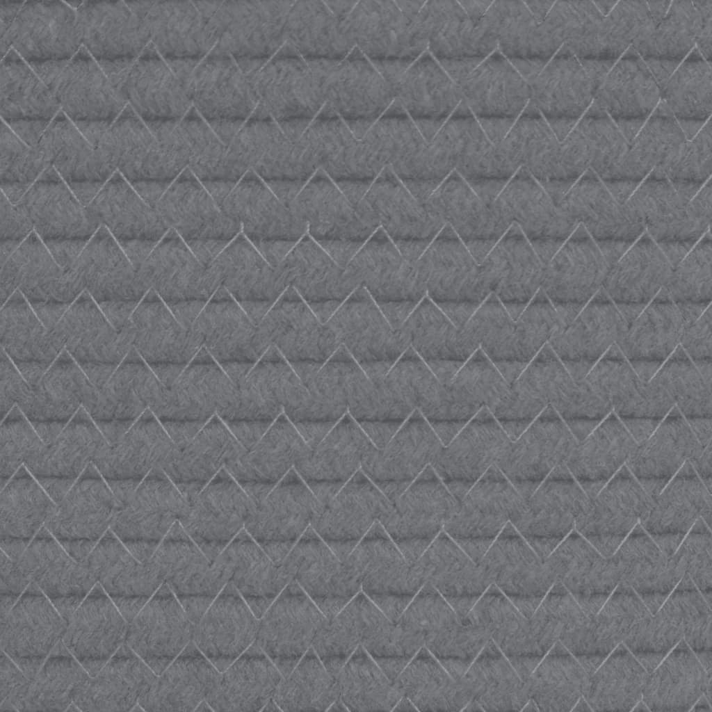 vidaXL uzglabāšanas grozs, pelēks ar baltu, Ø49x65 cm, kokvilna