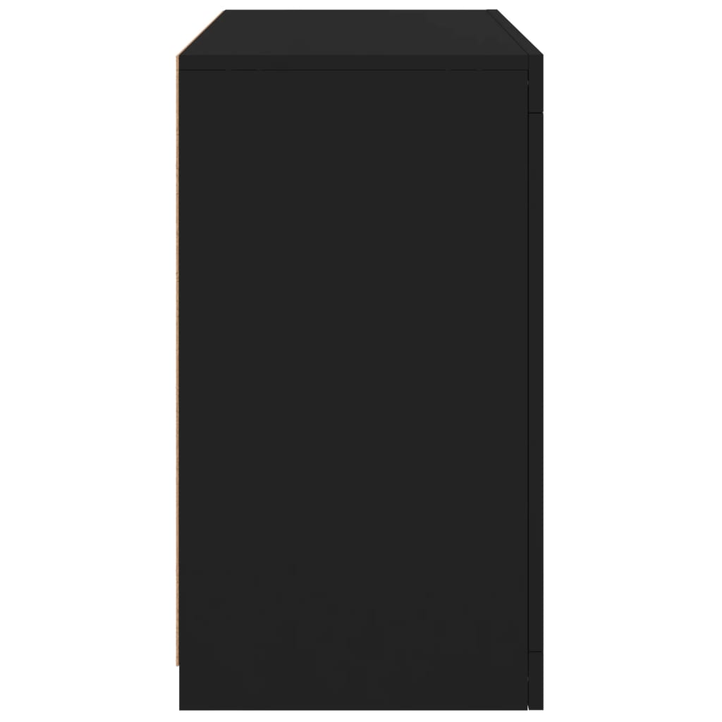 vidaXL kumode ar LED lampiņām, melna, 60,5x37x67 cm
